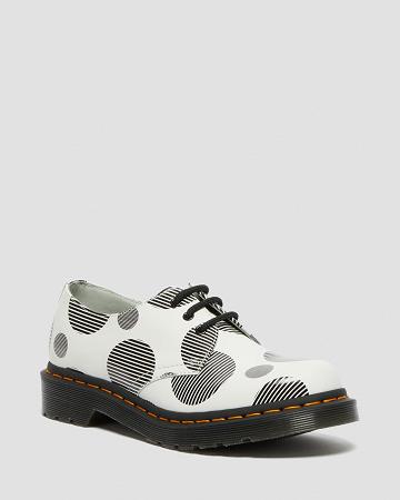 1461 Polka Dot Smooth Bőr Oxford Cipő Női Fehér | HU 428QMA